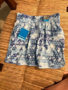 Columbia Blue Geometric Athletic Skort